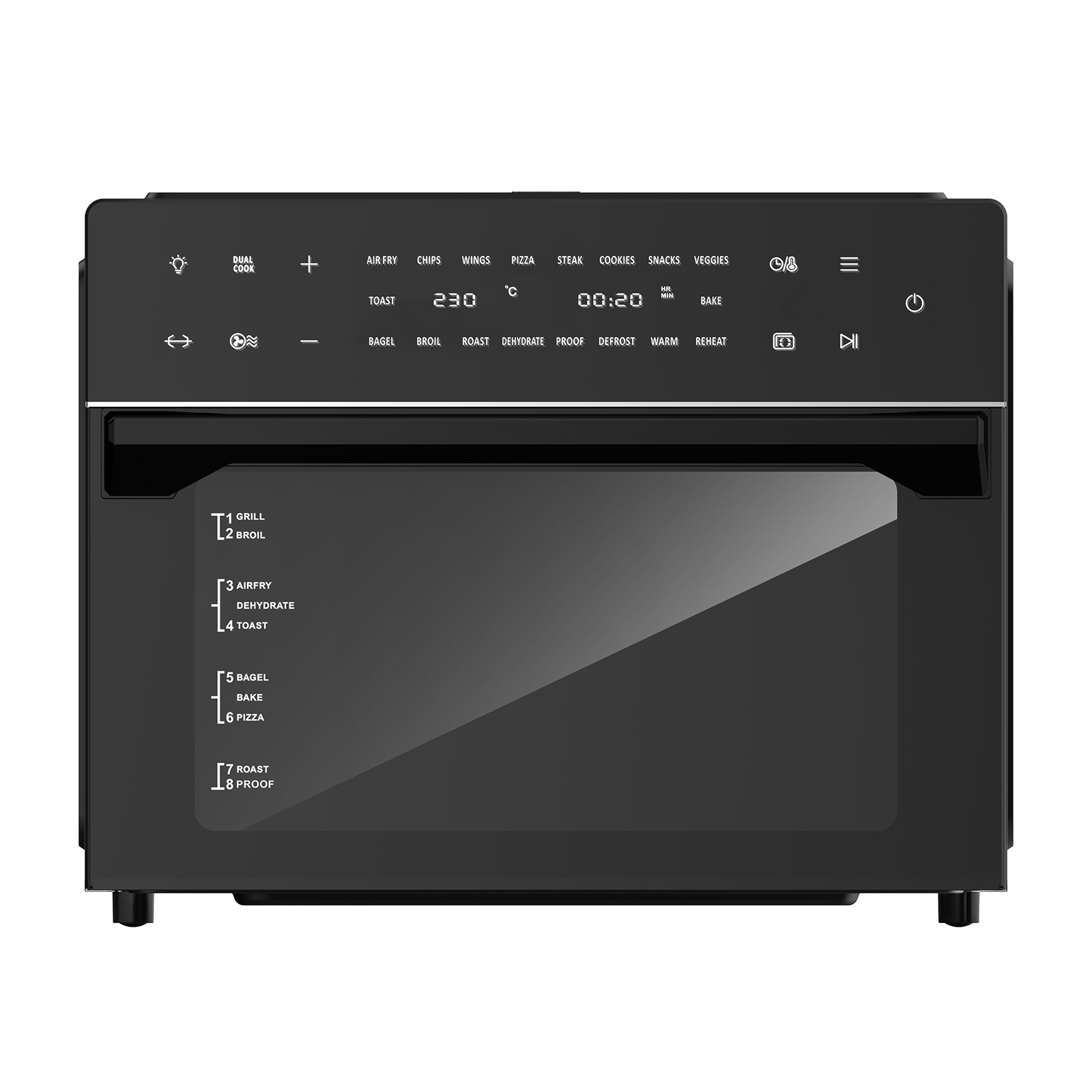 V160-10003607_10003607_9_1 Kitchen Couture 30 Litre Air Fryer Oven 18 Presets 5-in-1 Multifunctional Black - Image 1