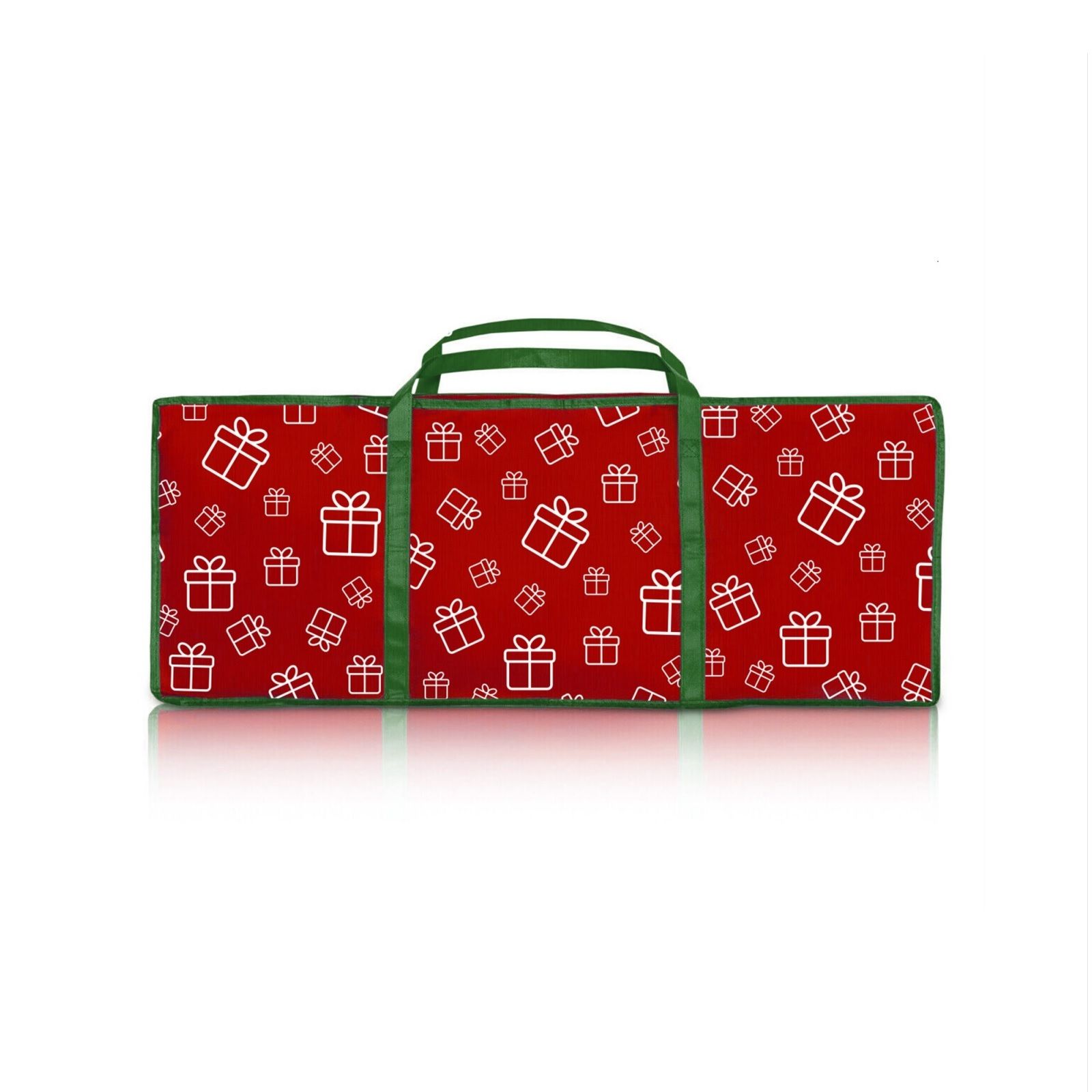 V160-10004383-195096-00 Santa's Helper Printed Christmas Paper Storage Bag With 5 Rolls and Scissors Set - Image 1