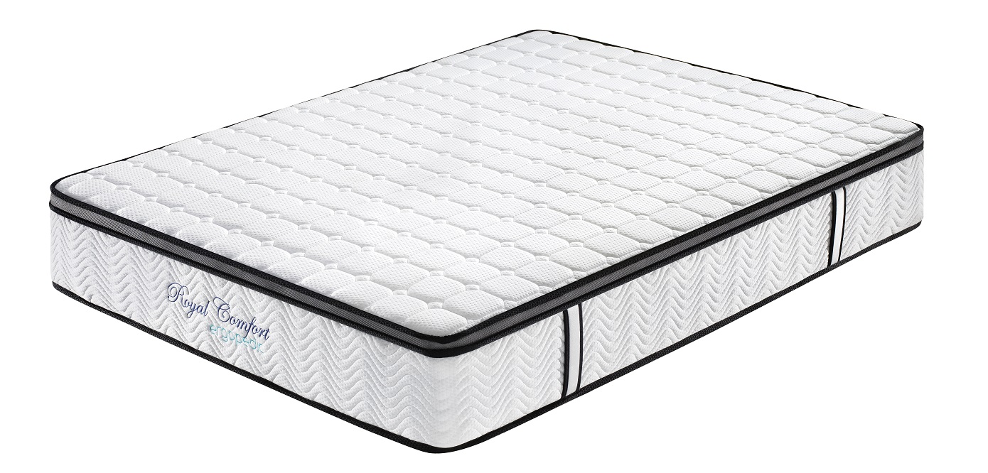 V160-202355_202355_2_1 Ergopedic Mattress 5 Zone Latex Pocket Spring Mattress In A Box 30cm - Single - White Grey Black - Image 1