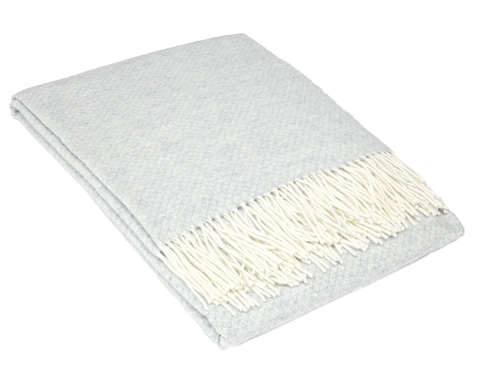 V164-CH15-89407-00 Chiswick Throw - Merino Wool/Cashmere - Light Grey - Image 1