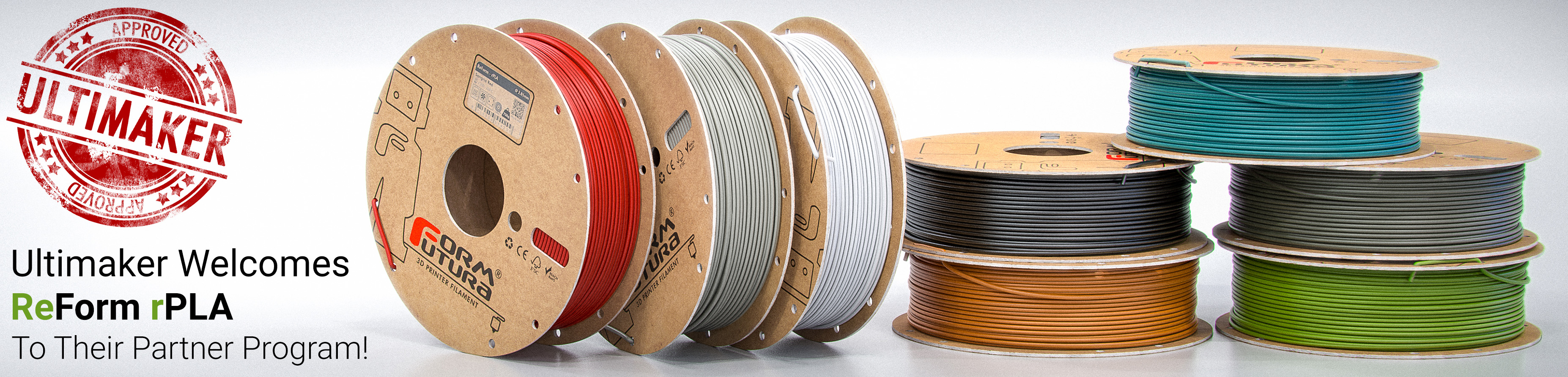 V177-285RPLA-WHT-1000_reform-rpla-ultimaker-partner-program-website-banner__82374_1 Recycled PLA filament ReForm - rPLA 2.85mm 1000 gram WHITE 3D Printer Filament - Image 1