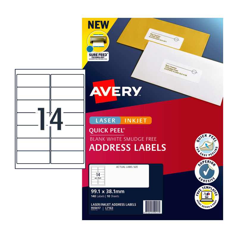 V177-D-AV959417-uc__37160-00 AVERY LIP Label QP 14Up L7163 Pack of 10 - Image 1