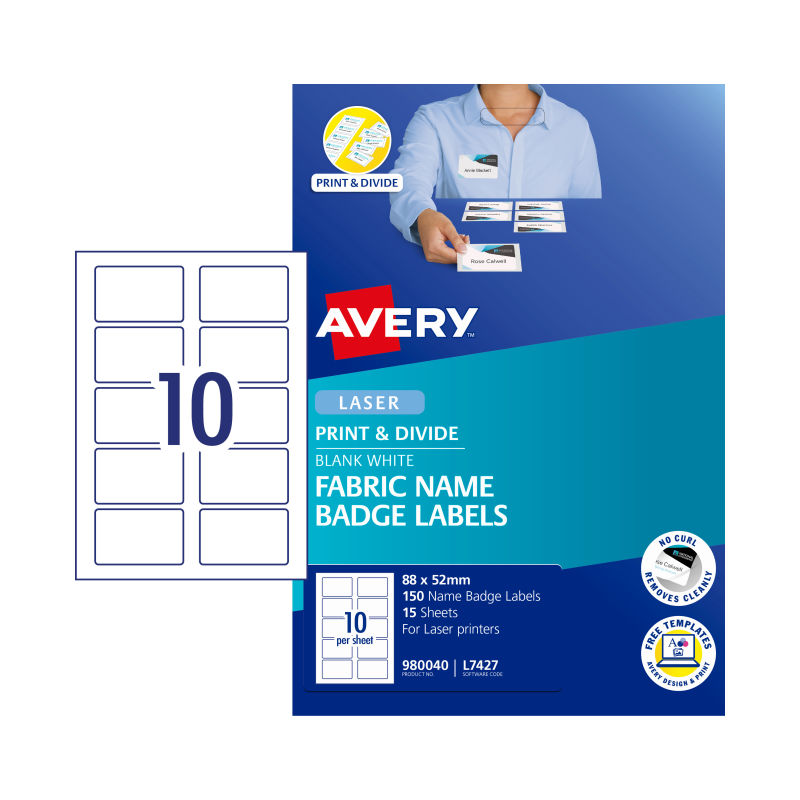 V177-D-AV980040-uc__92812-00 AVERY Name Badge L7427 10 Up Pack of 15 - Image 1