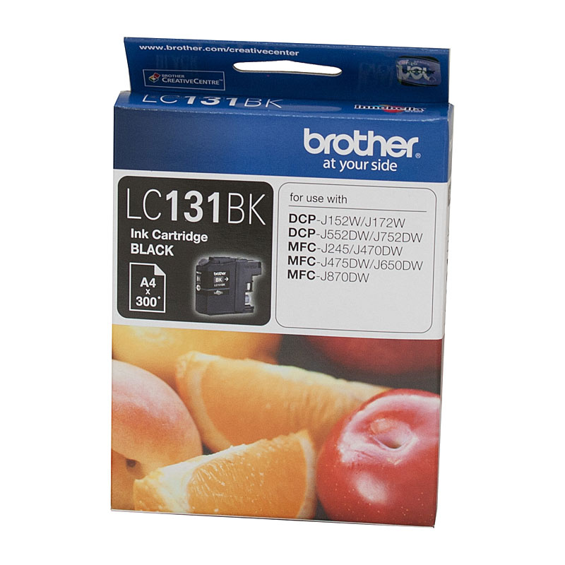 V177-D-B131B_uc__74959_1 Brother LC-131BK Black Ink Cartridge - DCP-J152W/J172W/J552DW/J752DW/MFC-J245/J470DW/J475DW/J650DW/J870DW - up to 300 pages - Image 1