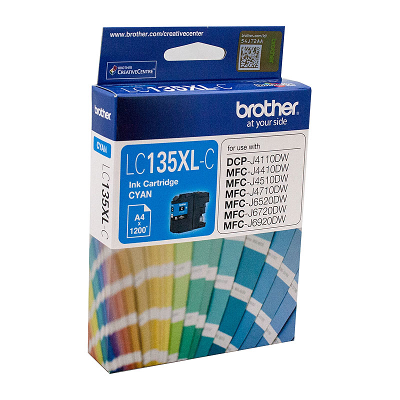 V177-D-B135XLC_uc__55955_1 BROTHER LC-135XLC Cyan Ink Cartridge - MFC-J6520DW/J6720DW/J6920DW and DCP-J4110DW/MFC-J4410DW/J4510DW/J4710DW - up to 1200 pages - Image 1