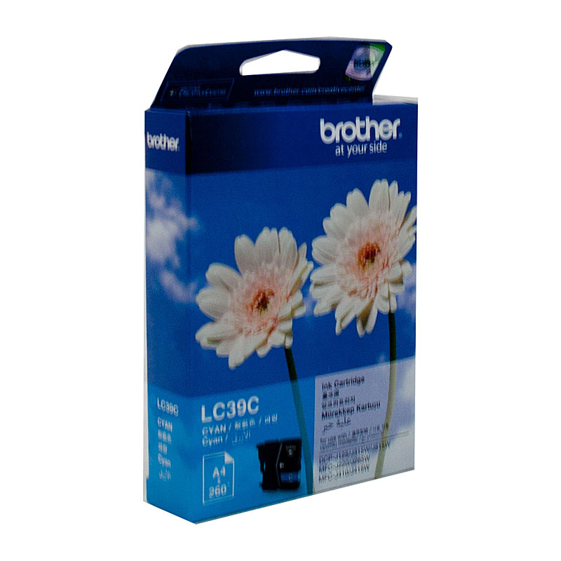 V177-D-B39C_uc__82608_1 Brother LC-39C Cyan Ink Cartridge - DCP-J125/J315W/J515W MFC-J220/J265W/J410/J415W/J140W- up to 260 pages - Image 1