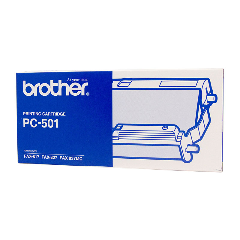 V177-D-B501_uc__69889_1 Brother PC-501 1 Print Cartridge + 1 Roll - to suit FAX- 827/827S/837MC/837MCS/878 - Image 1