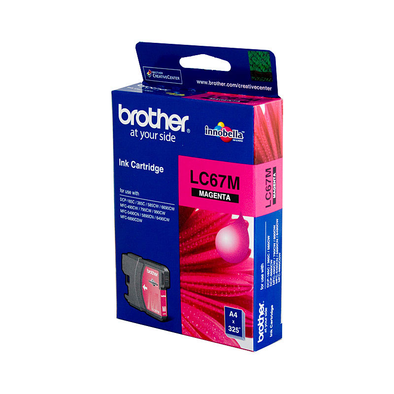V177-D-B67M_uc__91029_1 Brother LC-67M Magenta Ink Cartridge - to suit DCP-385C/395CN/585CW/6690CW/J715W, MFC-490CW/5490CN/5890CN/6490CW/6890CDW/790CW/795CW/990CW- up to 325 pages - Image 1