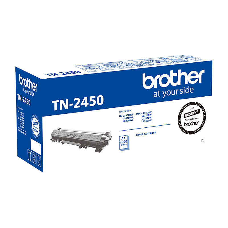 V177-D-BN2450_uc__65783_1 Brother TN-2450 Mono Laser Toner- Standard, HL-L2350DW/L2375DW/2395DW/MFC-L2710DW/2713DW/2730DW/2750DW up to 3,000 pages - Image 1