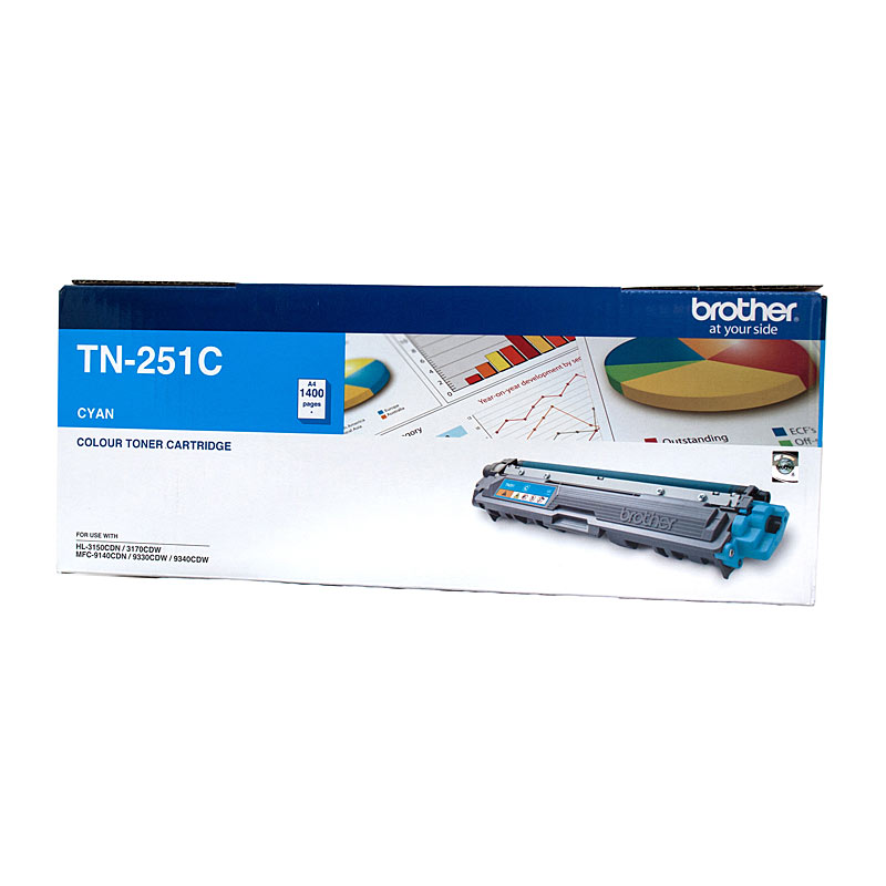 V177-D-BN251C_uc__18096_1 Brother TN-251C Colour Laser Toner - Cyan, HL-3150CDN/3170CDW/MFC-9140CDN/9330CDW/9335CDW/9340CDW /DCP-9015CDW1,400 Pages - Image 1