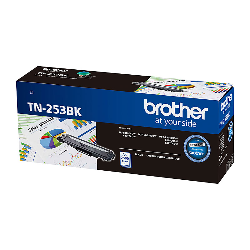 V177-D-BN253B_uc__00927_1 Brother TN-253BK Black Toner Cartridge to Suit - HL-3230CDW/3270CDW/DCP-L3015CDW/MFC-L3745CDW/L3750CDW/L3770CDW 2,500 Pages - Image 1