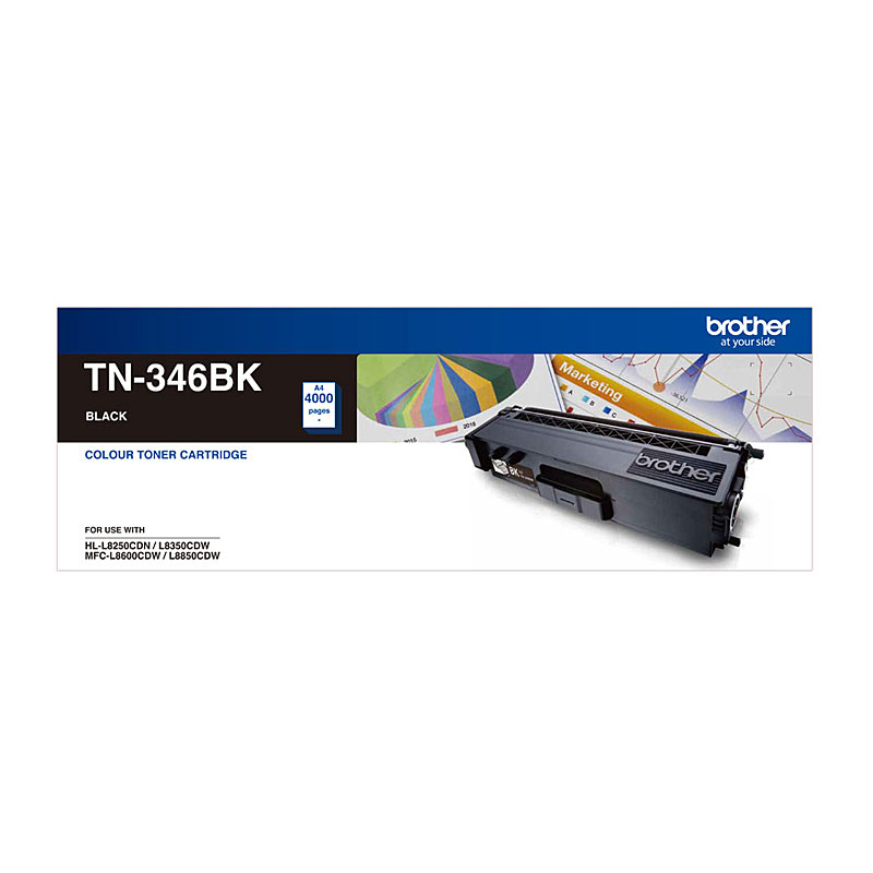 V177-D-BN346B_uc__58467_1 Brother TN-346BK High Yield Black Toner, HL-L8250CDN/8350CDW MFC-L8600CDW/L8850CDW - 4000 Pages - Image 1