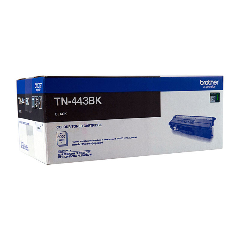 V177-D-BN443B_uc__02216_1 BROTHER TN-443BK Colour Laser Toner - High Yield Black - to suit HL-L8260CDN/8360CDW MFC-L8690CDW/L8900CDW - 4,500 Pages - Image 1