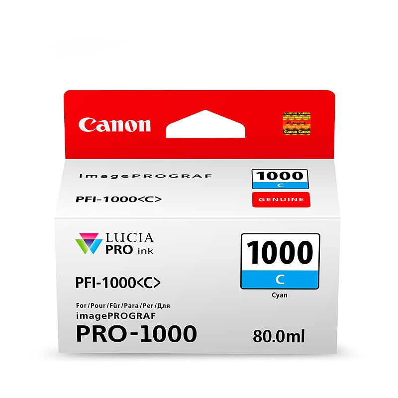 V177-D-CI1000C_uc__76161_1 CANON PFI1000 Cyan Ink Cartridge - Image 1