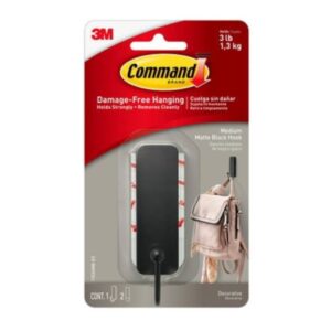 V177-D-CMD17034MB-Command-Hook-Strips-17034MB-Medium-Matte-Black-Bx4-300x300__50868-00 COMMAND Hook Strip 17034MB Bx6 - Image 1