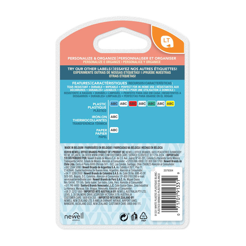 V177-D-DY91331_uc__49152_1 DYMO Light Plastic 12mm x 4m Whit - Image 1