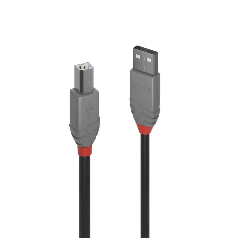 V177-D-LIN36674_uc__41820_1 LINDY 3m USB2 A-B Cable Anthra Line - Image 1