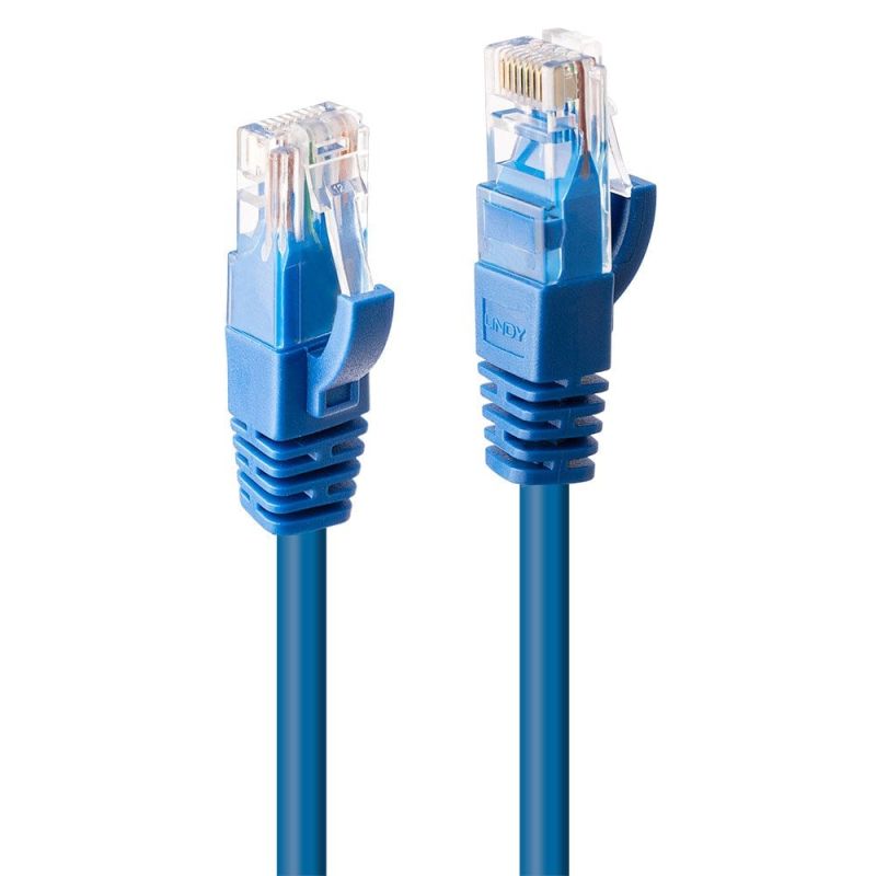 V177-D-LIN48017_uc__59693_1 LINDY 1m CAT6 UTP Cable Blue - Image 1