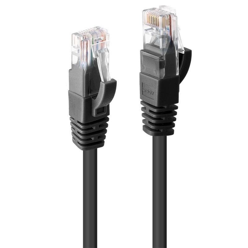 V177-D-LIN48077-uc__64363-00 LINDY 1m CAT6 UTP Cable Black - Image 1
