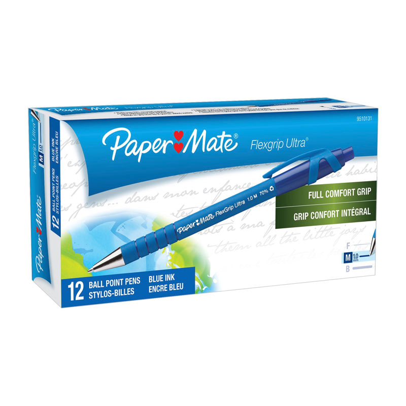 V177-D-PM9510131_uc__37120_1 PAPER MATE Flexi Grip RT BP 1.0mm Blu Box of 12 - Image 1