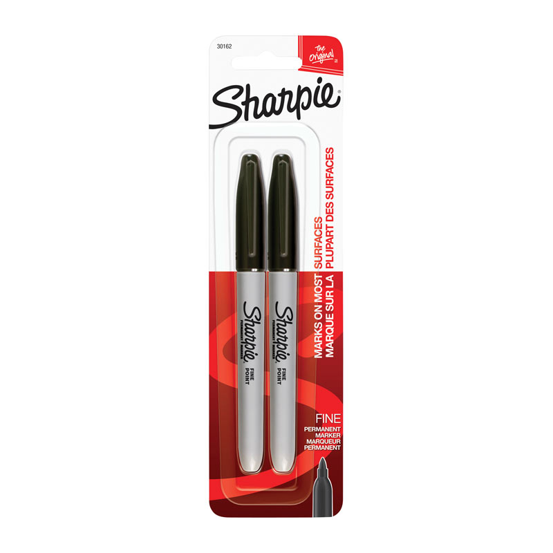 V177-D-SH30162PP-34192-00 SHARPIE Permanent Marker Fine Point Black Pack 2 Box of 6 - Image 1