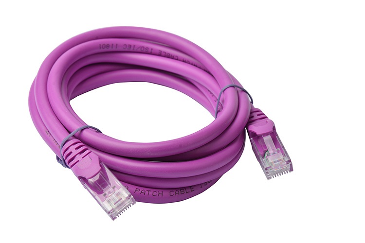 C 8WARE Cat6a UTP Ethernet Cable 2m Snagless Purple - Image 1