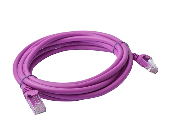 C 8WARE Cat6a UTP Ethernet Cable 3m Snagless Purple - Image 1