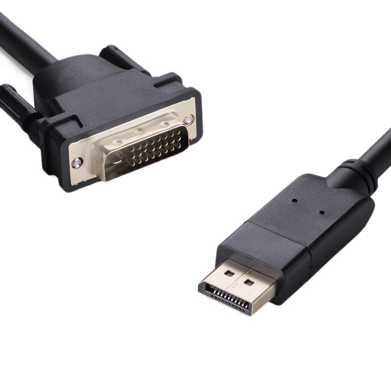 V177-L-CB8W-RC-DPDVI-2-CB8W-RC-DPDVI-2__62348-00 8WARE DisplayPort DP to DVI Male 2m (Gold-flash) to Male (Gold flash), 28AWG * 5P - Image 1