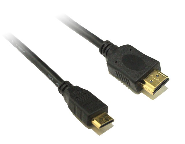 V177-L-CB8W-RC-MHDMI-3-CB8W-RC-MHDMI-3__92137-00 8WARE Mini HDMI to High Speed HDMI Cable 3m Male to MaleAT-HDMIV1.4BN-3M - Image 1