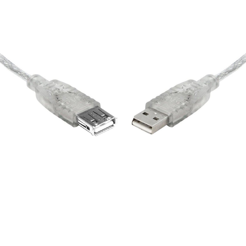 V177-L-CB8W-UC-2001AAE-CB8W-UC-2001AAE__21005-00 8WARE USB 2.0 Extension Cable 1m A to A Male to Female Transparent - Image 1