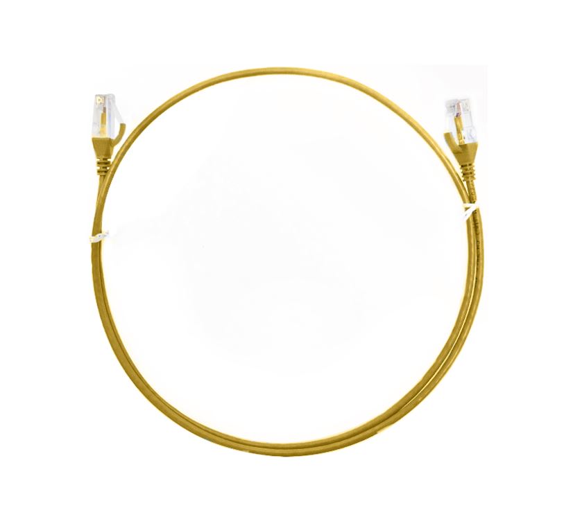 V177-L-CBAT-CAT6THINYE-15M_CBAT-CAT6THINYE-15M__51579_1 8WARE CAT6 Ultra Thin Slim Cable 15m / 1500cm - Yellow Color Premium RJ45 Ethernet Network LAN UTP Patch Cord 26AWG for Data Only, not PoE - Image 1