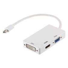 ASTROTEK 3 in1 Thunderbolt Mini DP Display Port to HDMI DVI VGA Adapter Cable for MacBook Air/Pro 32AWG OD5.0MM, Gold plated, White CB8W-GC-MDPDHV - Image 1