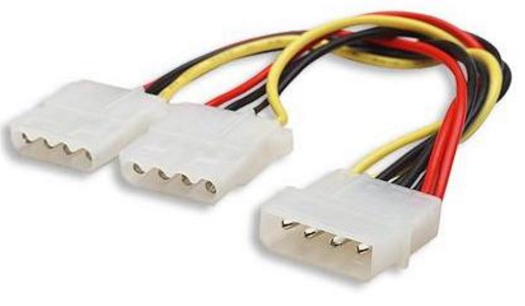 V177-L-CBAT-MOLEX-PWR_CBAT-MOLEX-PWR__96202_1 ASTROTEK Internal Power Molex Cable 20cm - 5.25' 4 pins Male to 2x 5.25' 4 pins Female 18AWG RoHS - Image 1