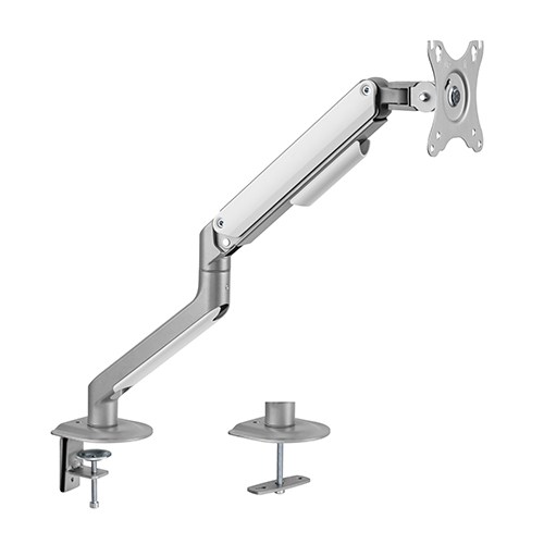 V177-L-MABT-LDT63-C012-S-72570-00 BRATECK Single Monitor Economical Spring-Assisted Monitor Arm Fit Most 17'-32' Monitors, Up to 9kg per screen VESA 75x75/100x100 Matte Grey - Image 1