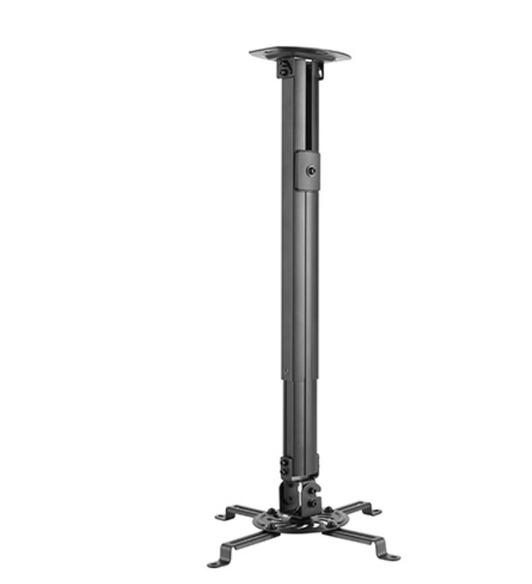 V177-L-MNBT-PRB-18M-72551-00 BRATECK Steel Projector Ceiling Mount in Black Fit most Projectors Up to 13.5kg - Image 1