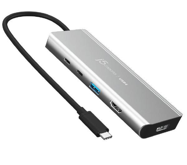 V177-MA-15A-JCD401-71053-00 J5create JCD401 USB4 Dual Display 4K Multi-Port Docking Hub - Featuring Intel USB4 Controller (USB-C to DP, HDMI, USB-C Display, USB-C 85w PD P/T) - Image 1