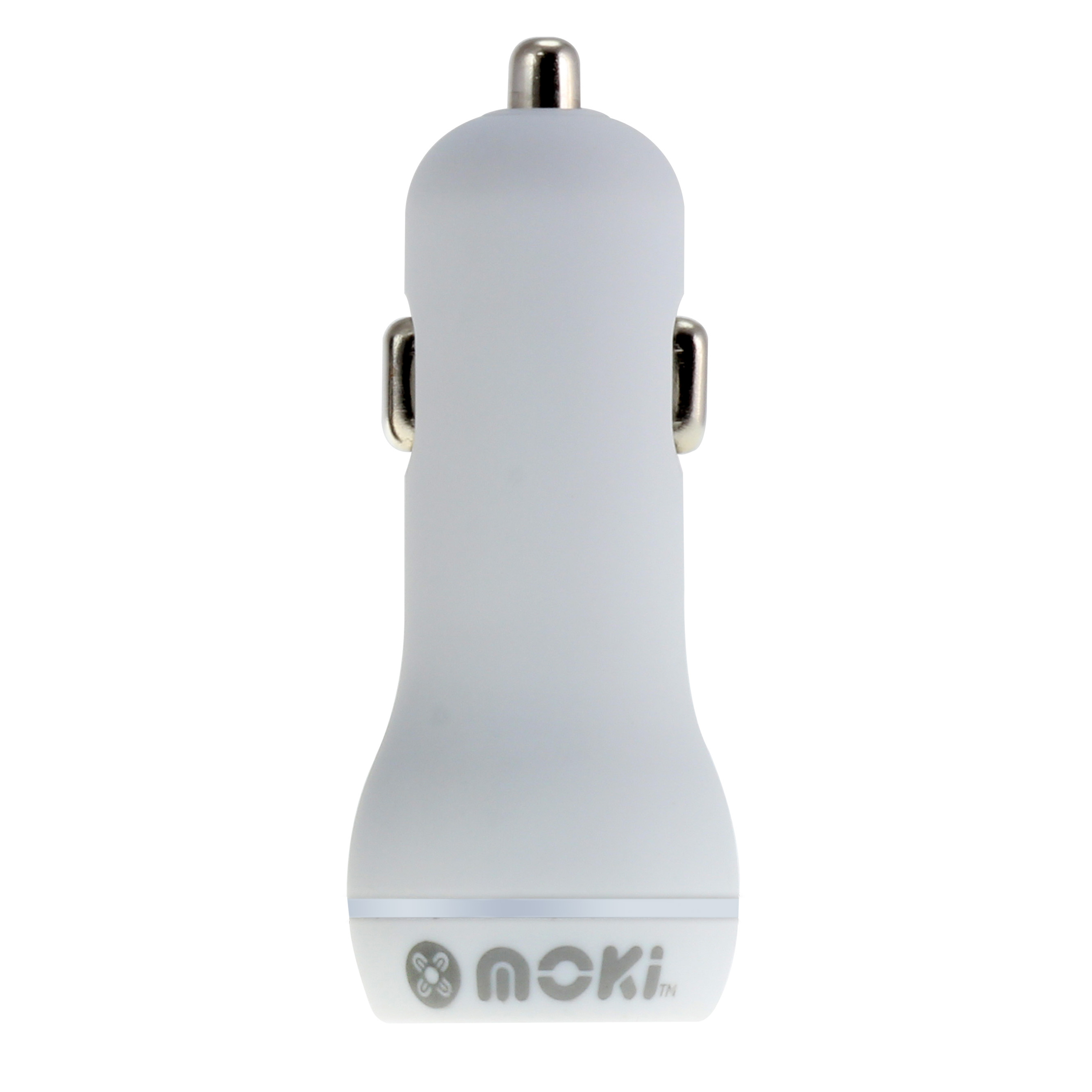 V177-MUSBCW-ACC-MUSBCW-00__84374-00 MOKI Dual USB Car Charger - White - Image 1
