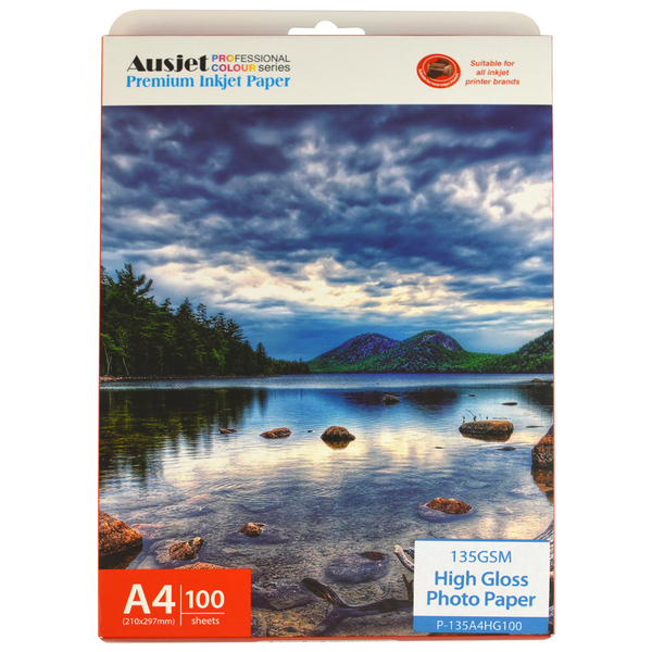 V177-P-135A4HG100-P-135A4HG100__79714-00 135gm A4 High Gloss Photo Paper 100 Sheets - Image 1
