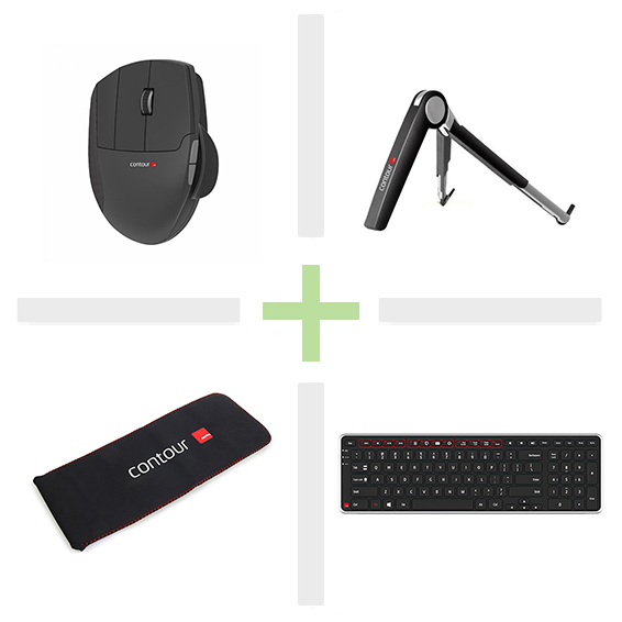 V177-ST-BU10981-BU10981__59170-00 CONTOUR Travel Kit Lite Left Wireless Keyboard & Mouse Bundle - Image 1