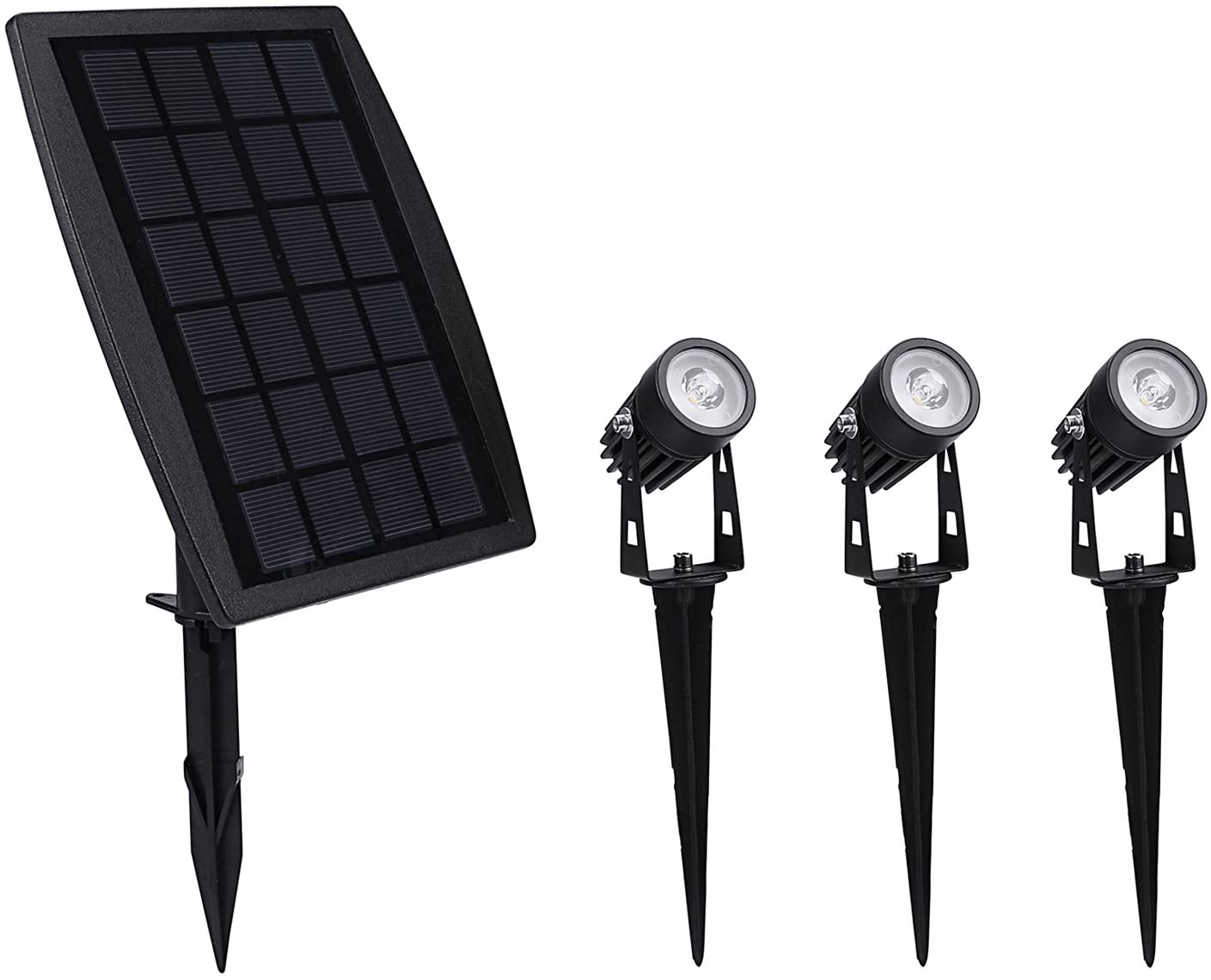 V178-14711-14711_1_O6mnX1X3d-00 3 x LED Spotlights Powered Solar Garden Lights Outdoor Waterproof (Warm White) - Image 1