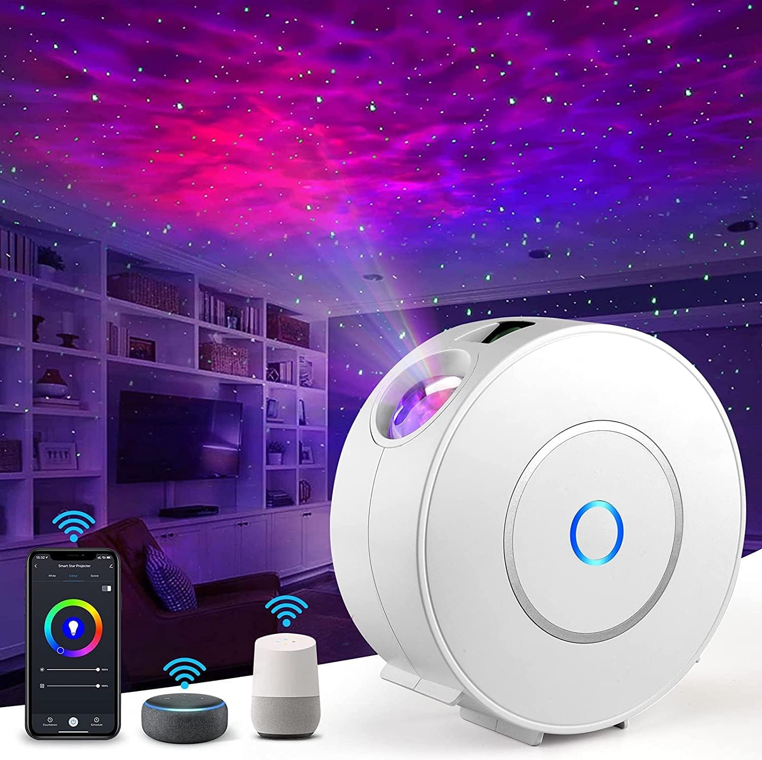 V178-22741-139772-00 Star Projector Galaxy Light Bedroom connected with Alexa and Google Home - Image 1