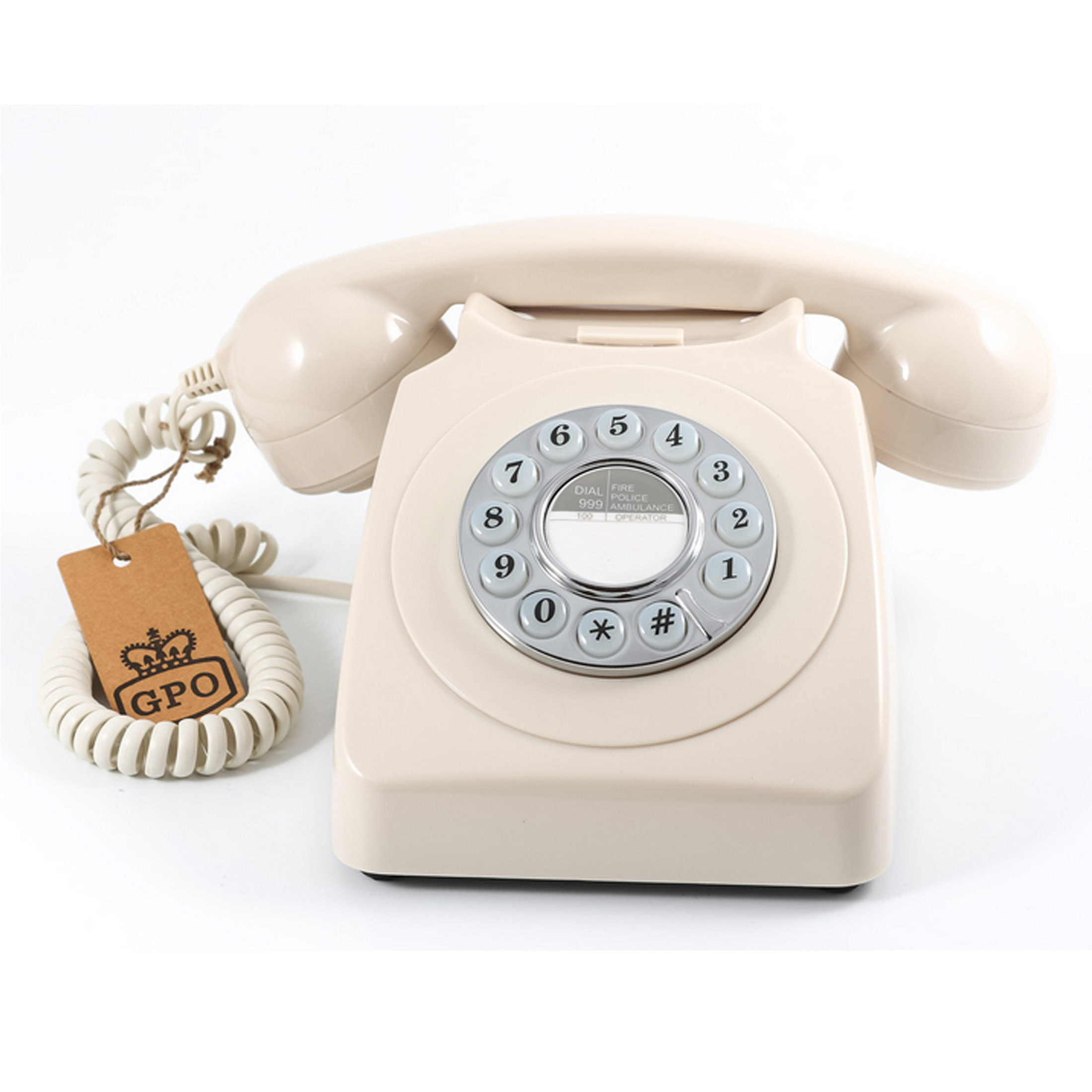 V185-746PUSHIVORY-66802-00 GPO 746 Retro Rotary Push Button Desk Phone Ivory Home Office - Image 1