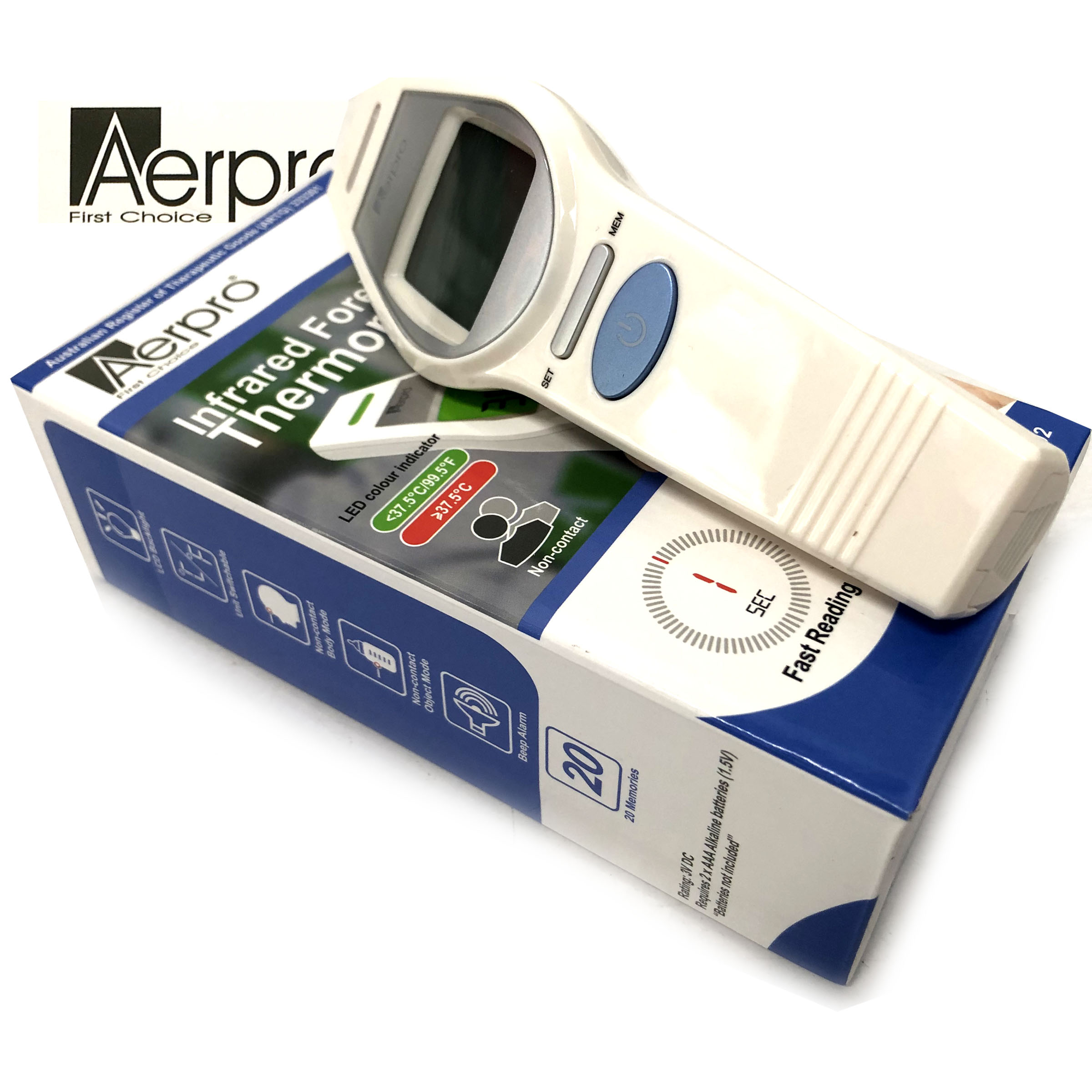 V185-APIRT02_apirt02c_1 Aerpro Non Contact Infra Red Forehead & Body Thermometer Australian ARTG Registered - Image 1