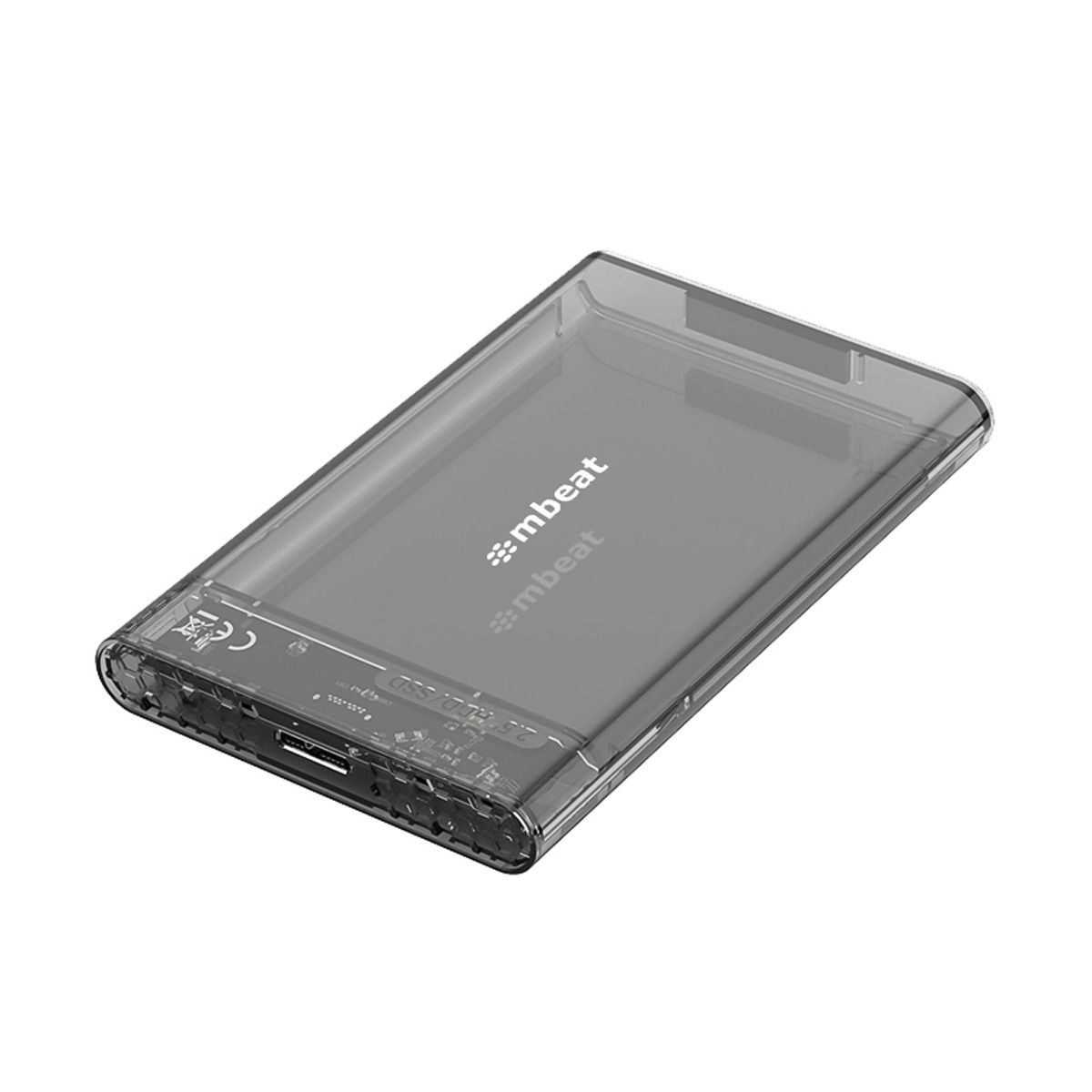 V186-MB-HDD-25A1BS-212846-00 mbeat A1 See-Through Tool Free USB 3.0 2.5" SATA HDD Enclosure - Black - Image 1
