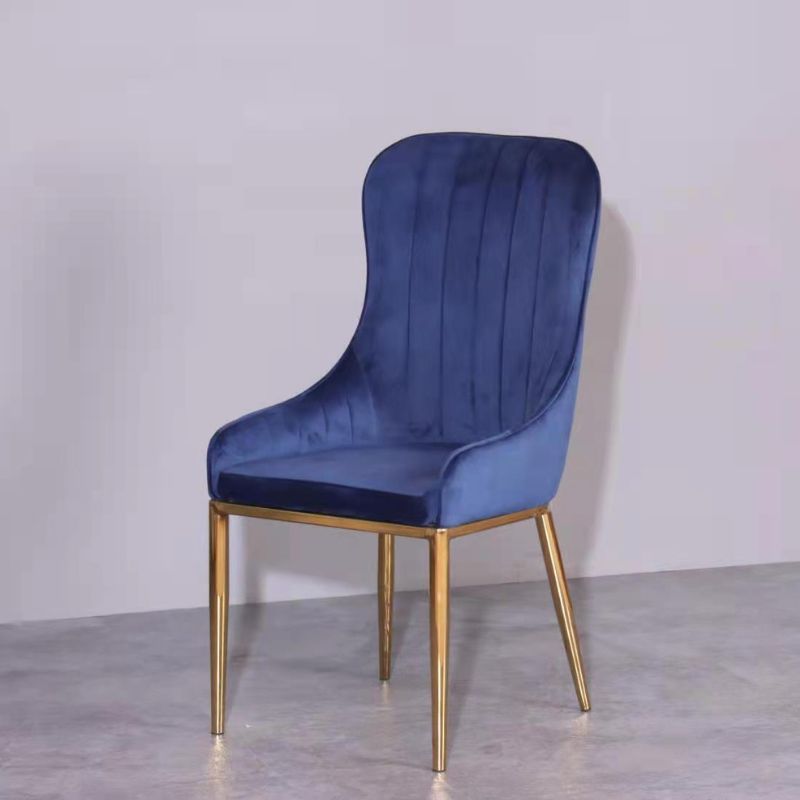 V195-DCBLGD-4PC-159248-00 Vivian Blue Gold Velvet Dining Chair - Image 1