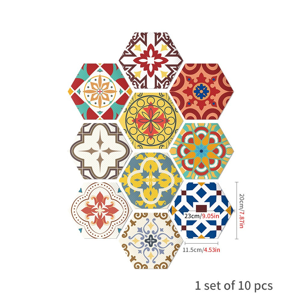V195-LB020_LB-020.5_1000x_1 10PCS Multi Colour Tile Set Hexagon Decoration Decal Self-adhesive Oil-proof And Waterproof Wall Stickers - Image 1