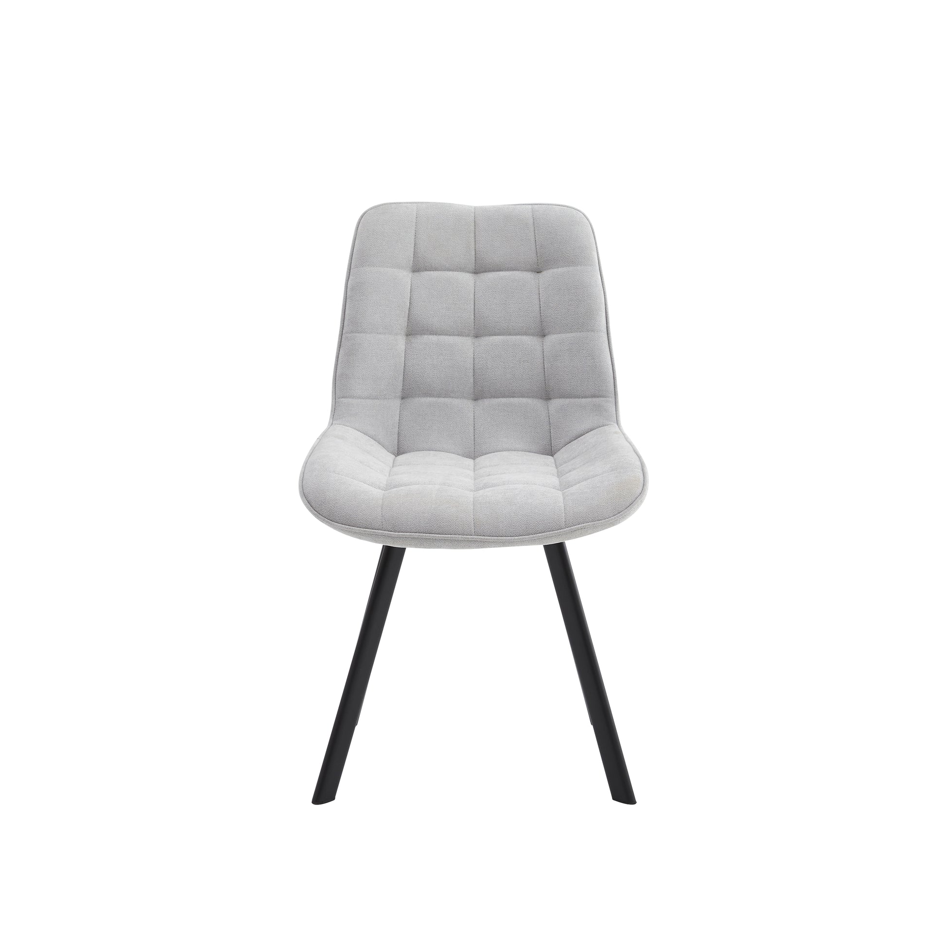 V195-NEOSOFTY-LGRY-209885-00 4PCS Neo Softy Light Grey Fabric Dining Chairs - Image 1