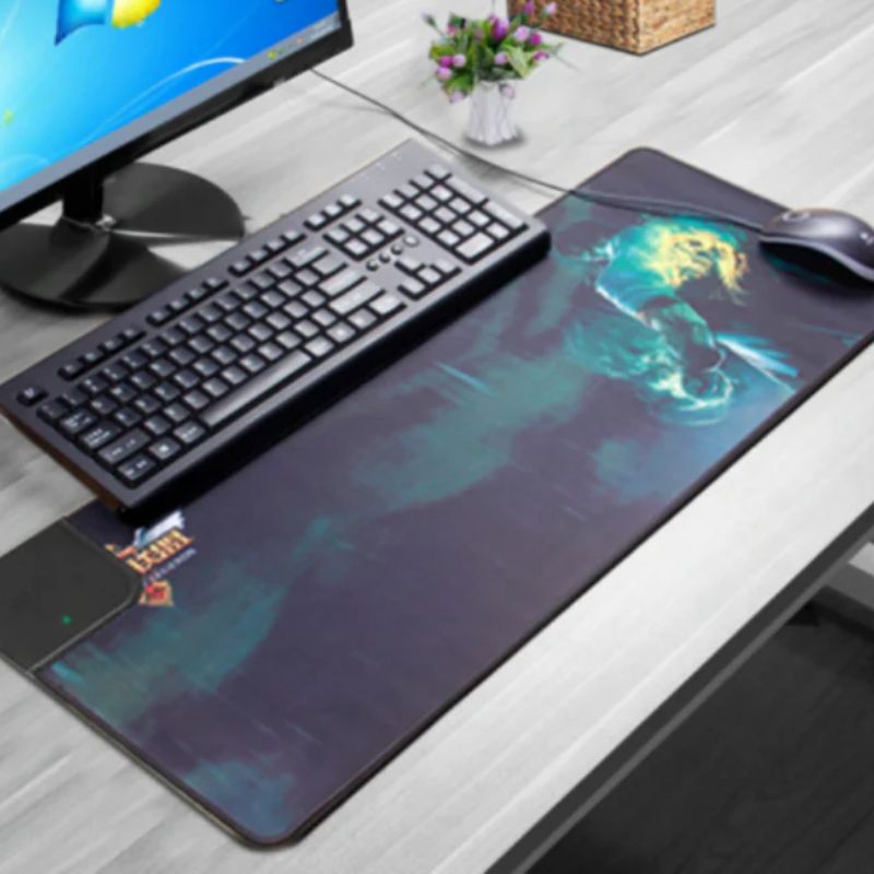 V195-QI-MP-BM40B-WM-51748-00 Wireless Charging Qi Mousepad 800x300x4mm Non-slip Rubber Base - Image 1