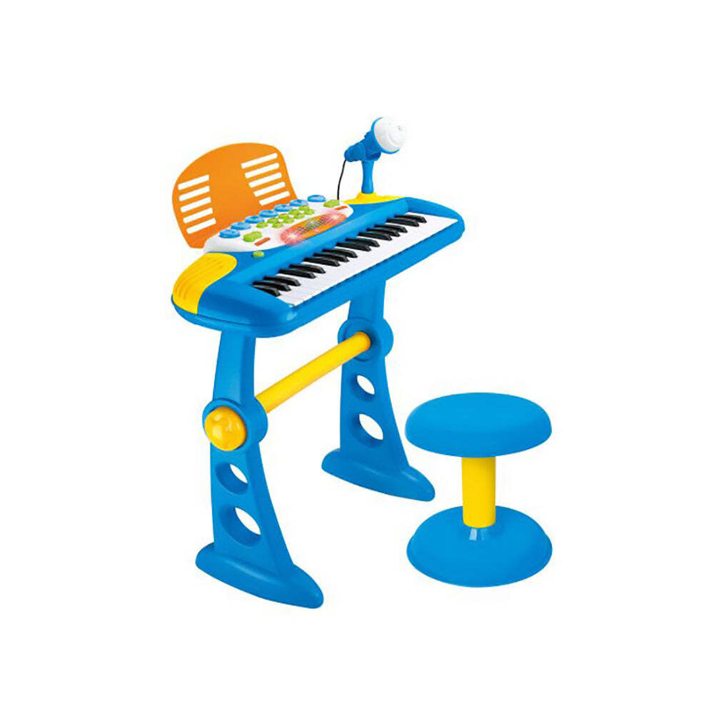 V196-2038-37983-00 Children's Electronic Keyboard with Stand (Blue) Musical Instrument Toy - Image 1