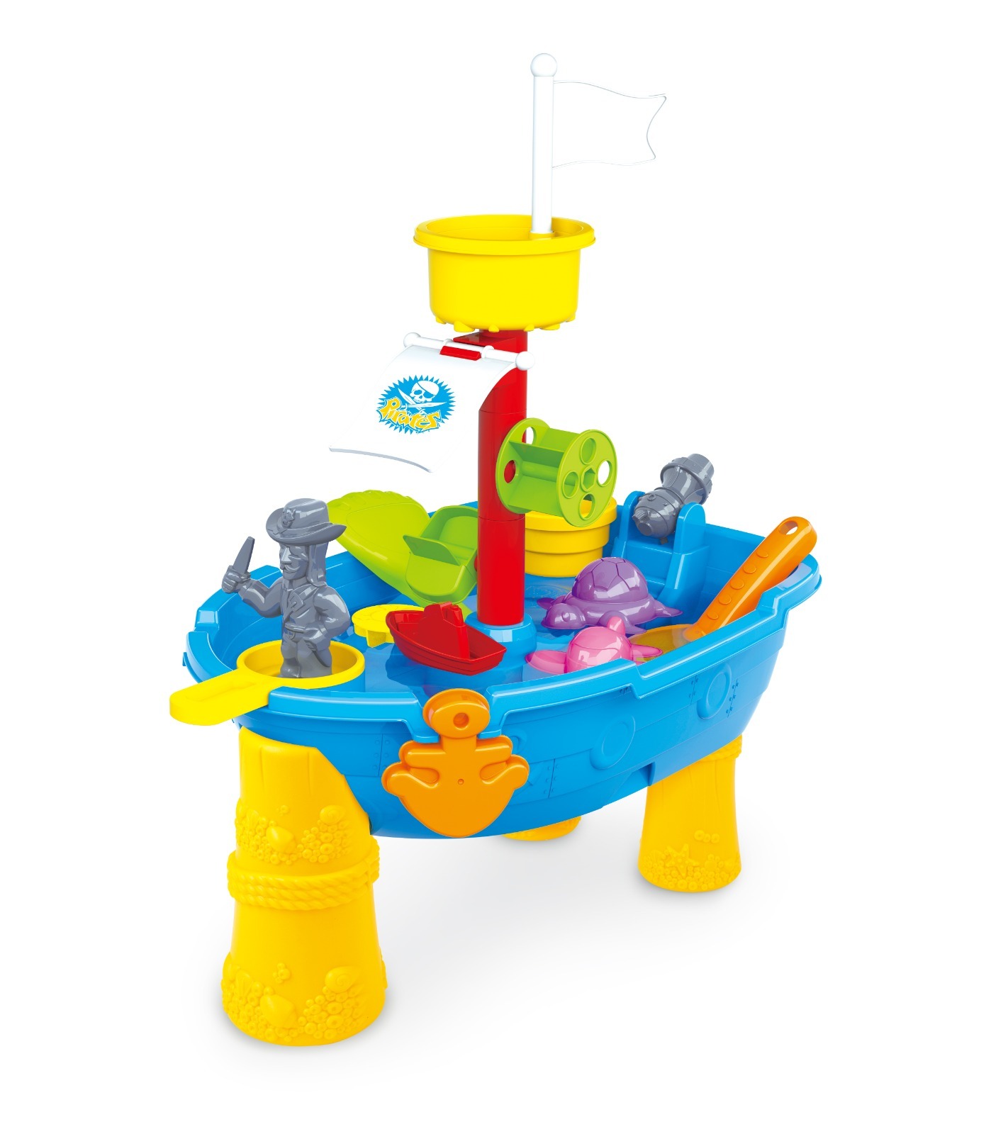 V196-8810-197518-00 Pirate Ship Modelled, Sand and Water Table with 24 Accessories - Image 1